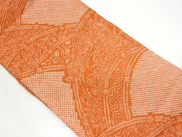 絞り曲線・秋草・亀甲模様名古屋帯